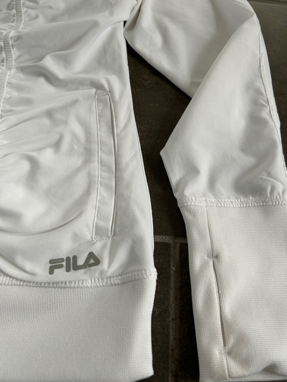 Fila White Ruched Front Zip Jacket - Picture 4 of 6